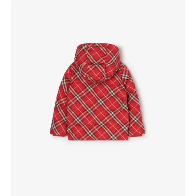 Pufferový kabát s kapucí a vzorem Burberry Pufferový kabát s kapucí a vzorem Burberry