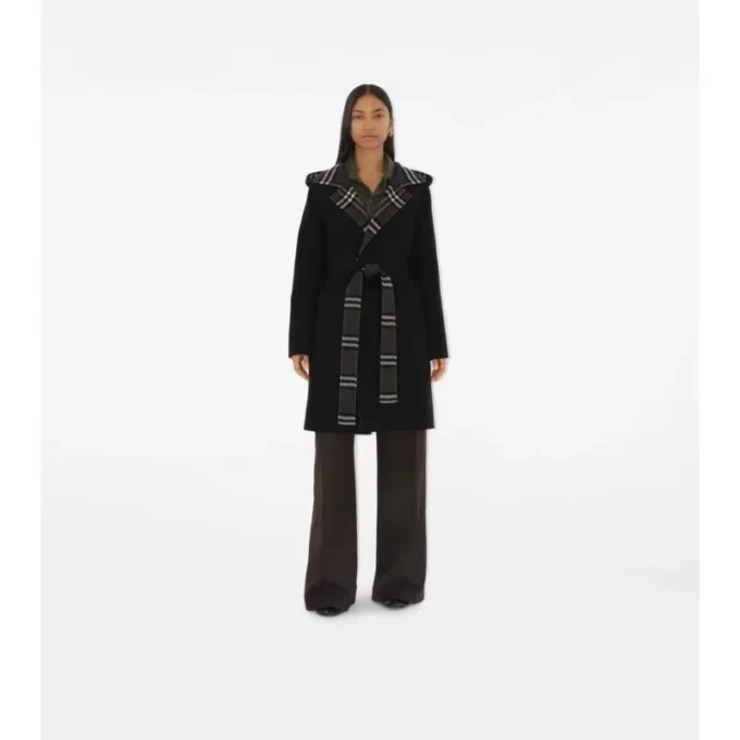 Středně dlouhý oboustranný vlněný Car Coat Středně dlouhý oboustranný vlněný Car Coat