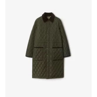 Středně dlouhý prošívaný nylonový Car Coat