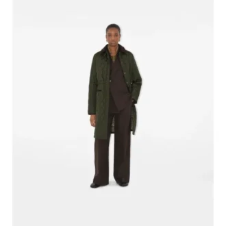 Středně dlouhý prošívaný nylonový Car Coat