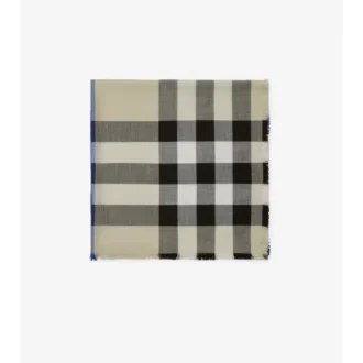 Šátek z kašmíru a hedvábí s kostkovaným vzorem