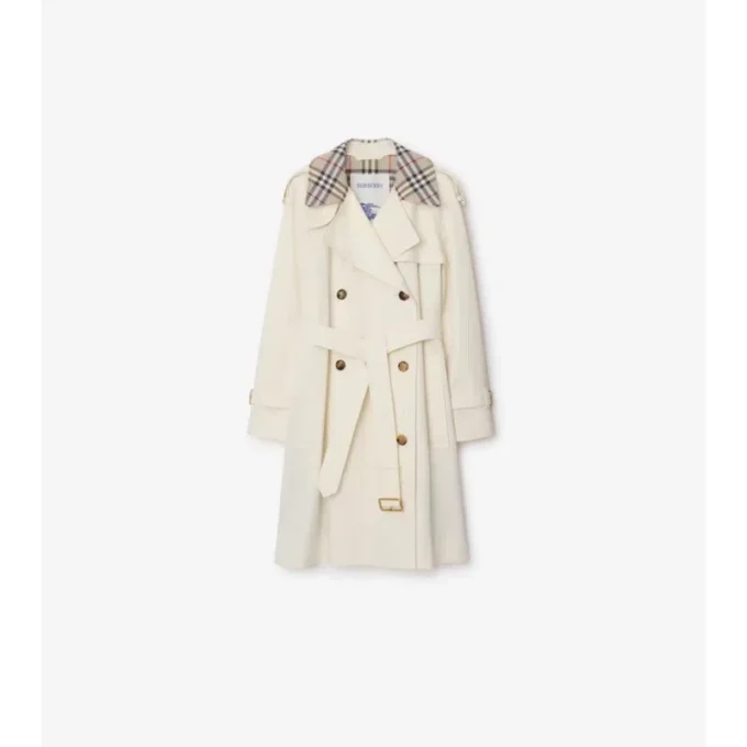 Trench Coat Castleford se středně dlouhým límcem a kostkovaným vzorem Trench Coat Castleford se středně dlouhým límcem a kostkovaným vzorem