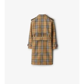 Trench Coat z bavlněného kepru s kostkovaným vzorem Trench Coat z bavlněného kepru s kostkovaným vzorem