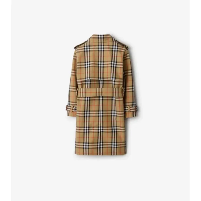 Trench Coat z bavlněného kepru s kostkovaným vzorem Trench Coat z bavlněného kepru s kostkovaným vzorem