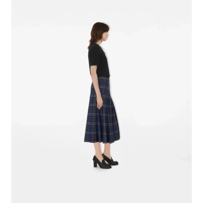 Vlněný midi kilt s kostkovaným vzorem Vlněný midi kilt s kostkovaným vzorem
