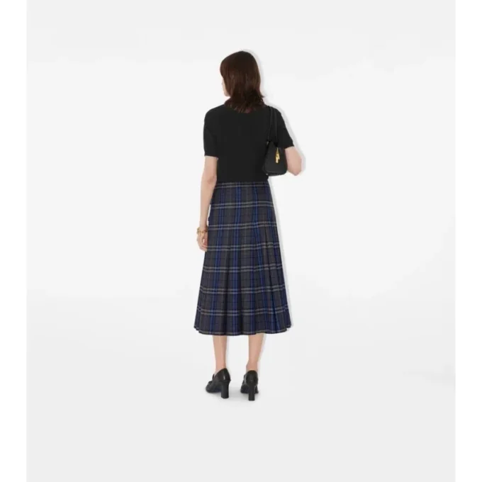 Vlněný midi kilt s kostkovaným vzorem Vlněný midi kilt s kostkovaným vzorem