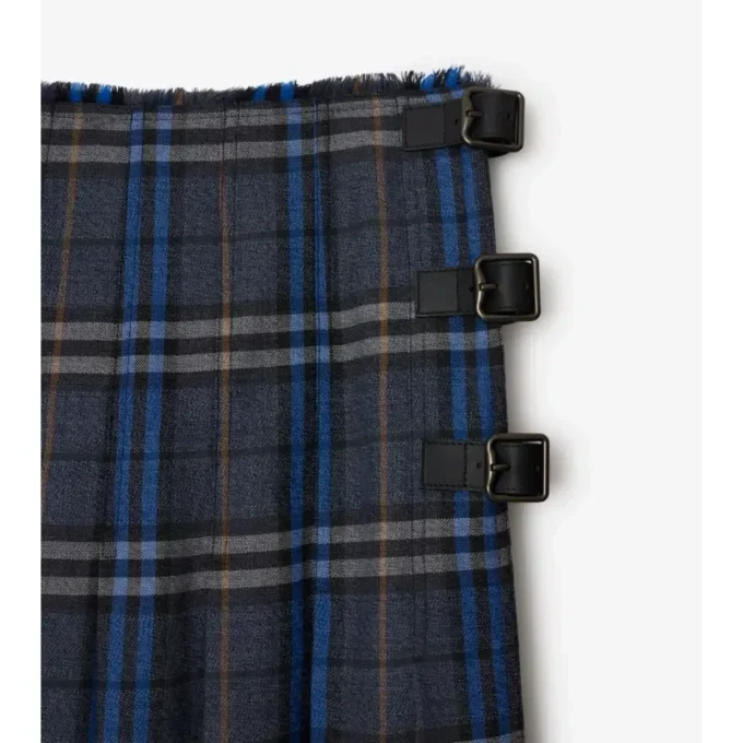 Vlněný midi kilt s kostkovaným vzorem Vlněný midi kilt s kostkovaným vzorem